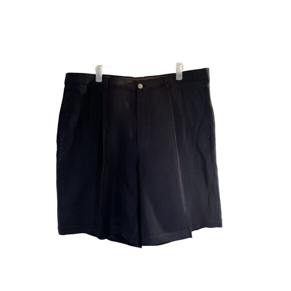 Tommy Bahama Other - Tommy Bahama Relaxed Black 100%‎ Silk Pleated Shorts Men's Size 38 Golf Vacation